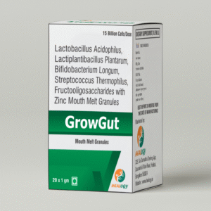 GrowGut Probiotic Mouth Melt Granules with Zinc, 15 Billion CFU, 20 x 1g Sachets, Vegetarian
