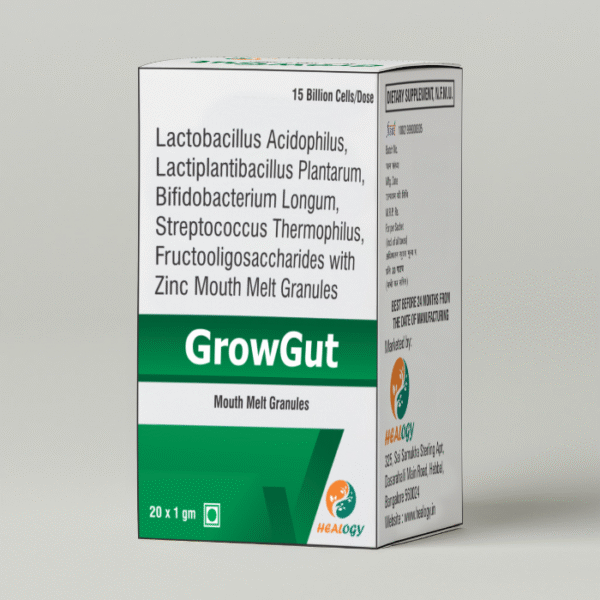 GrowGut Probiotic Mouth Melt Granules with Zinc, 15 Billion CFU, 20 x 1g Sachets, Vegetarian